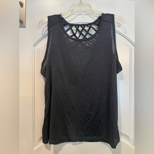 Reebok Dark grey lattice work out tank. GUC!